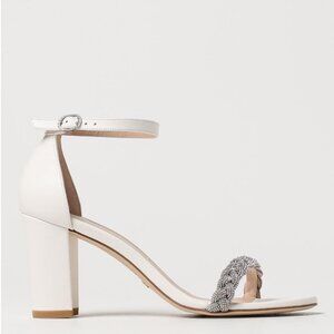 NWT Stuart Weitzman Nearlynude Highshine 80MM Sandals in White (size 6.5)